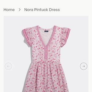 Vineyard Vines Pink and White Nora Pintuck Flutter Sleeve Dress